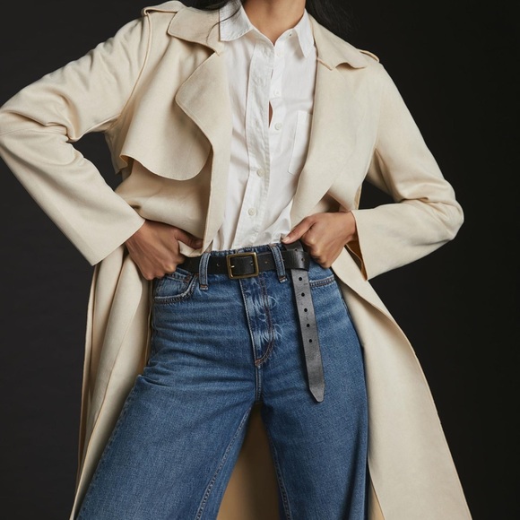 Anthropologie Jackets & Blazers - Faux Suede Trench Coat in Cream from Anthropologie. Large, NWT